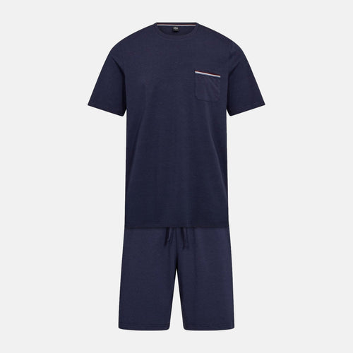 Navy bambus pyjamas shortssæt