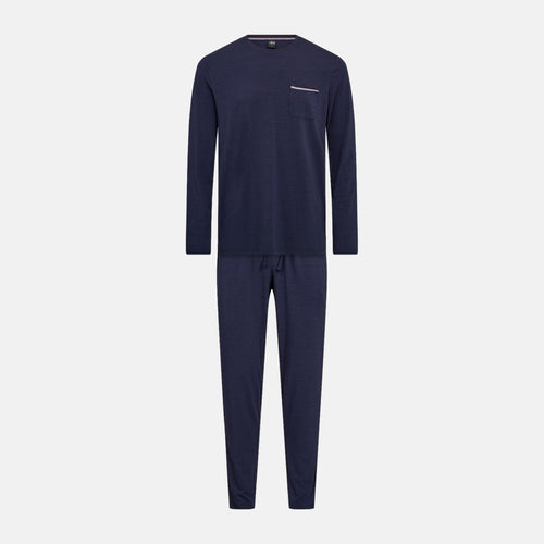 Navy bambus pyjamassæt med lange ben