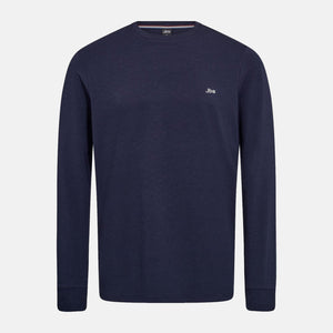 Navy langærmet bambus T-shirt til herre