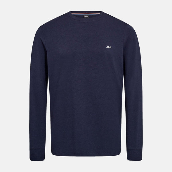 Navy langærmet bambus T-shirt til herre