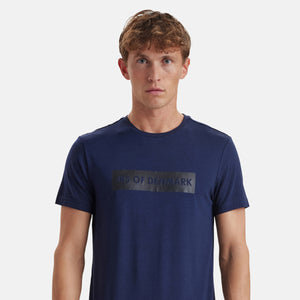 Blå bambus T-shirt med logo fra JBS of Denmark