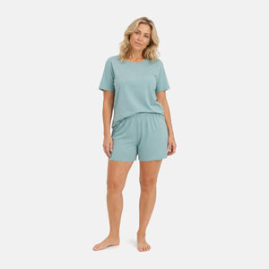 Nicole Grøn kortærmet pyjamassæt fra Bamboo Basics