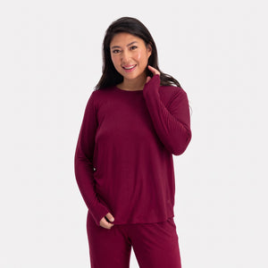 Nina Blå langærmet pyjamassæt fra Bamboo Basics