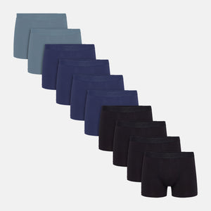 10 pak bambus underbukser i sort/navy/petrol