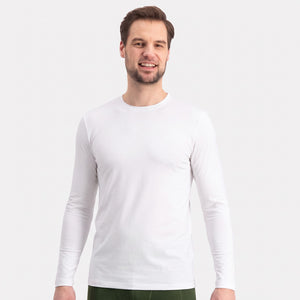 2 pak hvid langærmet bambus T-shirt fra Bamboo Basics