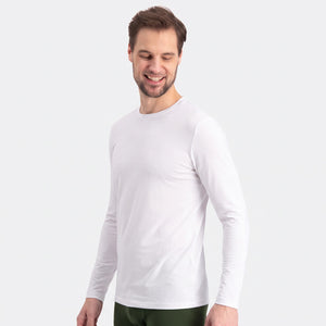2 pak hvid langærmet bambus T-shirt fra Bamboo Basics