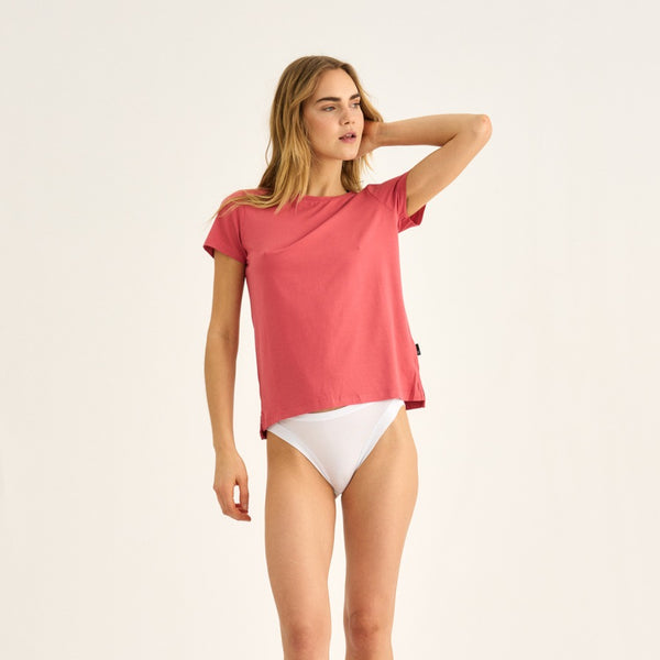 Rød bambus T-shirt