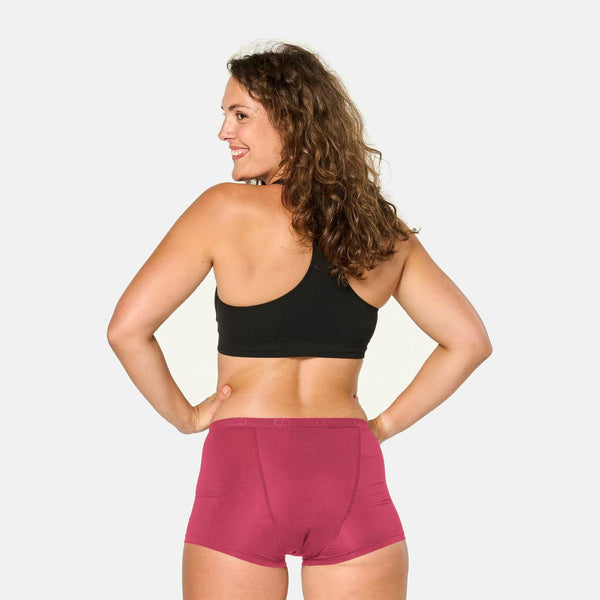 Medel/Kraftig Bambus Menstruationstrosa i Ruby Pink