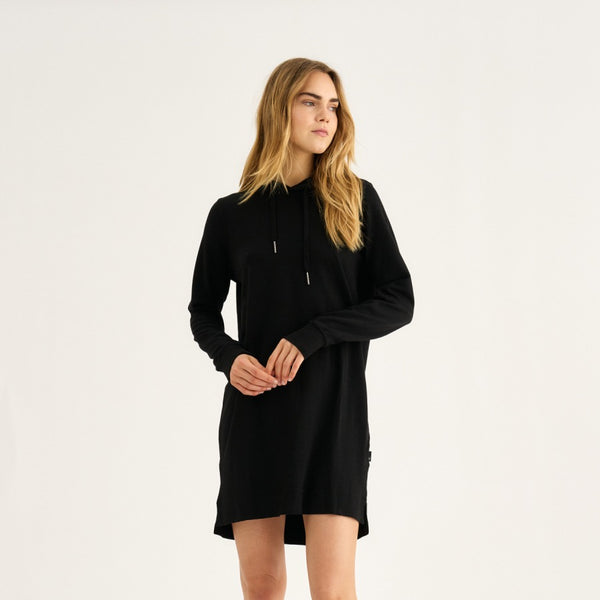 Sort bambus hoodie kjole