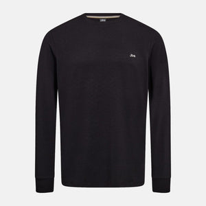 Sort langærmet bambus T-shirt til herre