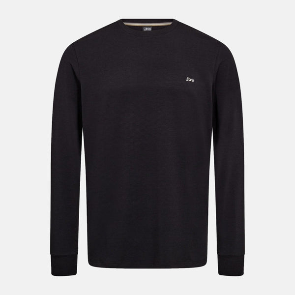 Sort langærmet bambus T-shirt til herre