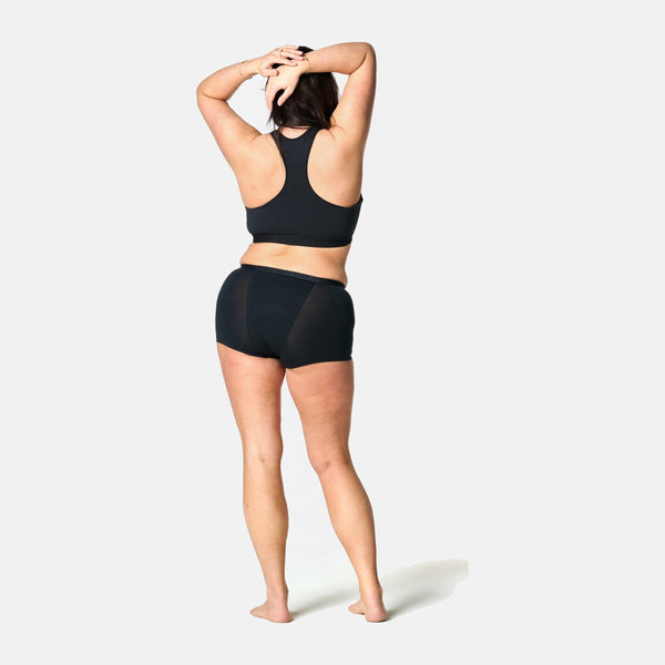 Sort menstruationstrusse Boyshort - Kraftig/nat