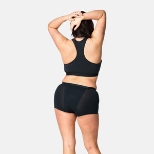 Sort menstruationstrusse Boyshort - Kraftig/nat