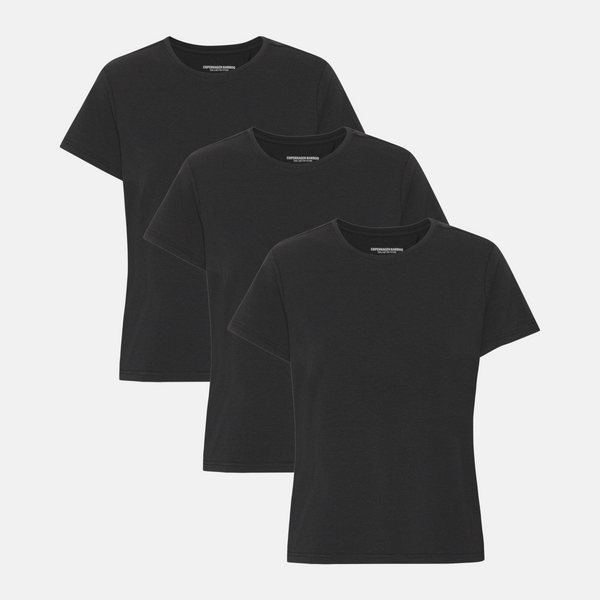 3-pack svart bambu-t-shirt