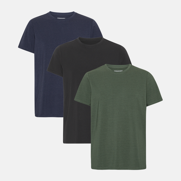 3-pack bambu t-shirt svart/natthimmel/skogsnatt
