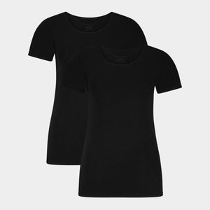 Kate bambu T-shirt rund hals - svart 2-pack Bamboo Basics