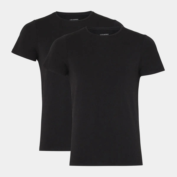2-pack svarta slim fit bambu crew neck T-shirts JBS