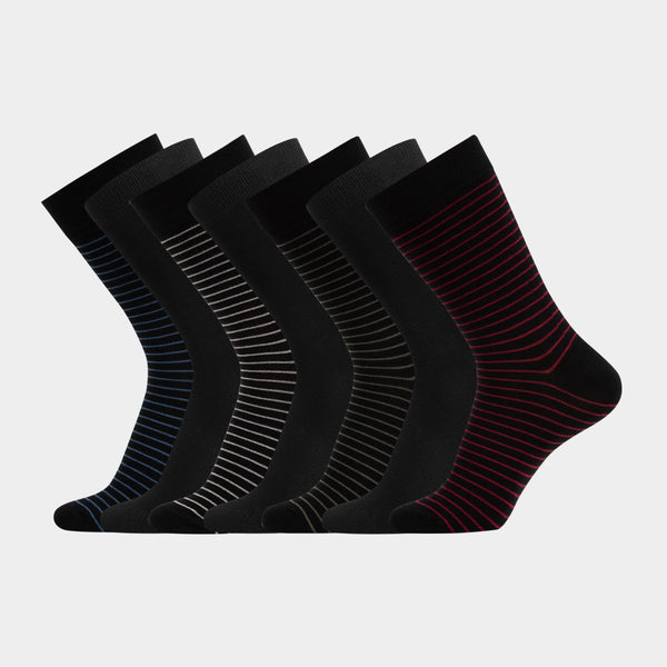 7 par stribet bambus strømper 45-48   JBS