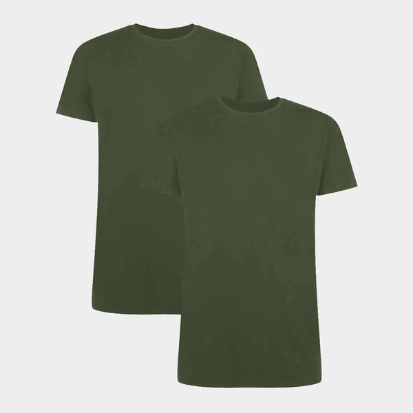 Ruben bambu crew neck T-shirt - 2-pack mörkgrön