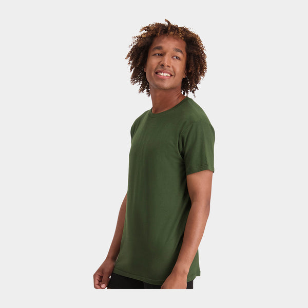 Ruben bambus crew neck T-shirt - mørkegrøn 2 pak    Bamboo Basics