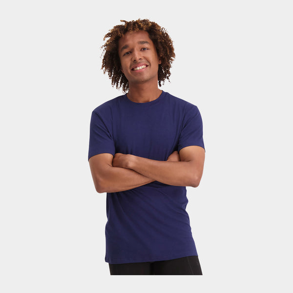 Ruben bambus crew neck T-shirt - navy 2 pak    Bamboo Basics