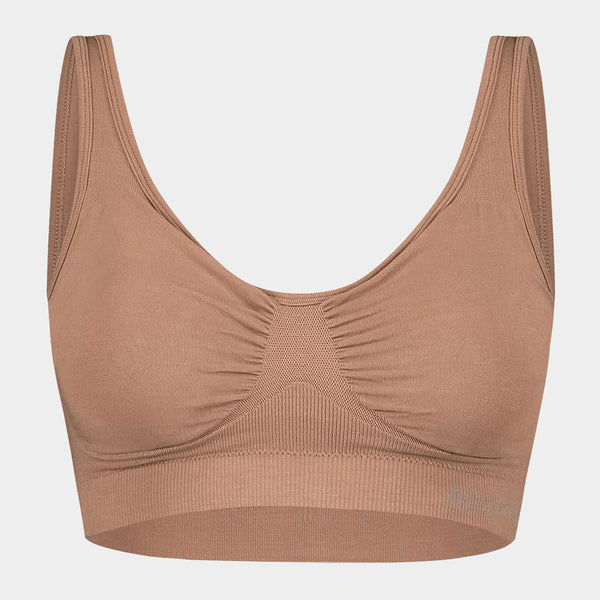 Fleur bambus vatteret bh uden bøjle - tan nude S   Bamboo Basics