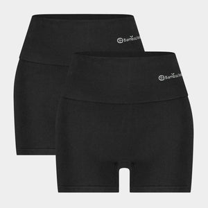 Stella højtaljede, korrigerende bambus hotpants - Sort 2 pak S   Bamboo Basics