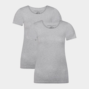 Kate bambus T-shirt rund hals - lysegrå 2 pak S   Bamboo Basics