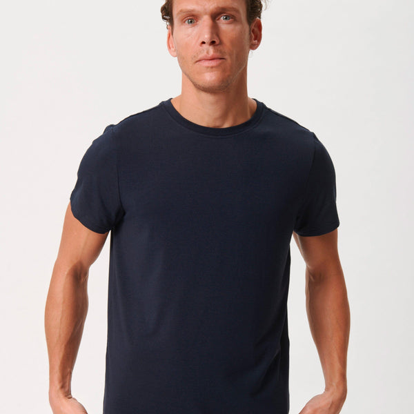 Navy crew neck bambu T-shirt