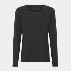 Sort langærmet raglan bambus lounge T-shirt XS   Boody