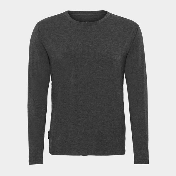 Mørkegrå langærmet crew neck bambus T-shirt S   Boody