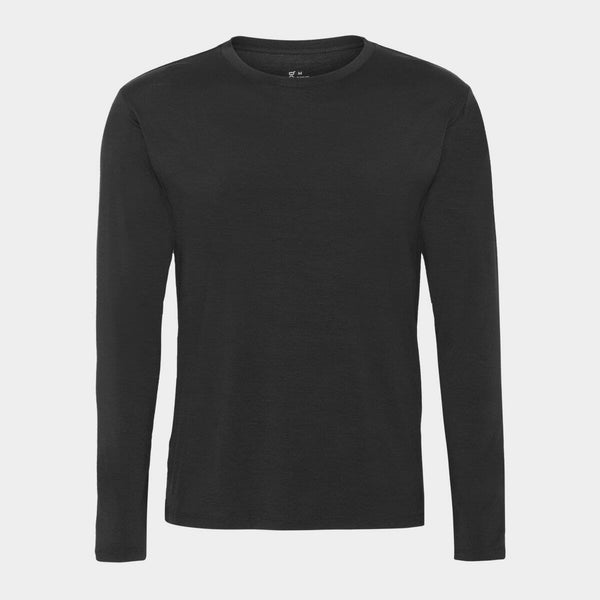 Sort langærmet crew neck bambus T-shirt S   Boody