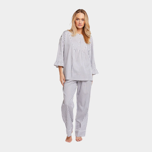 Nicola bambu pyjamasbyxor - blå vita ränder