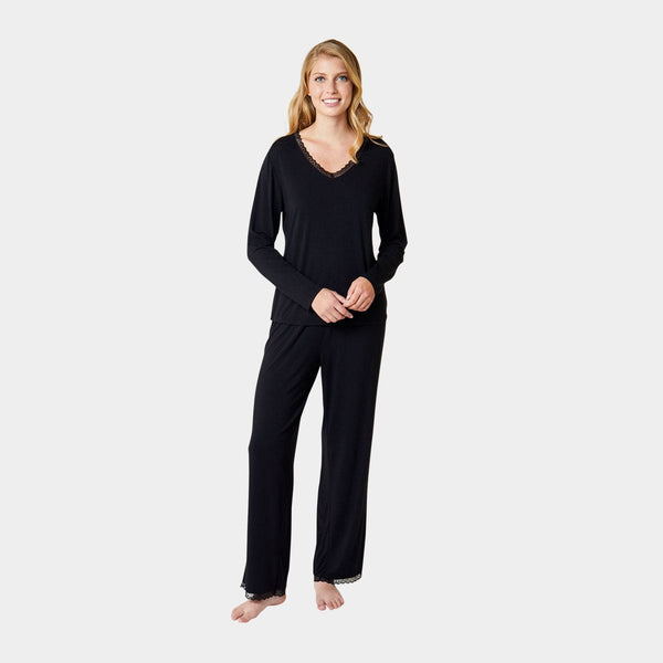 Jordan bambu långärmad pyjamaströja - svart CCDK