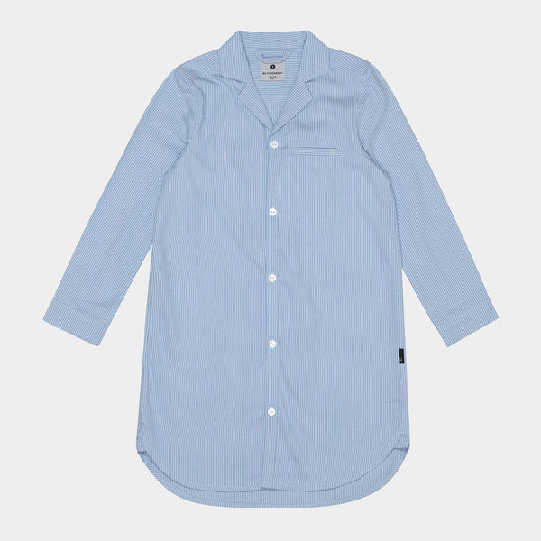 Ljusblå randig lång bambu pyjamasskjorta JBS of Denmark