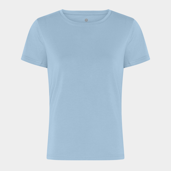 Ljusblå bambu T-shirt med rund hals