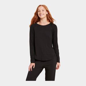 Sort langærmet raglan bambus lounge T-shirt    Boody