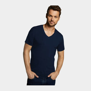 Velo bambus v-hals T-shirt - Navy 2 pak    Bamboo Basics