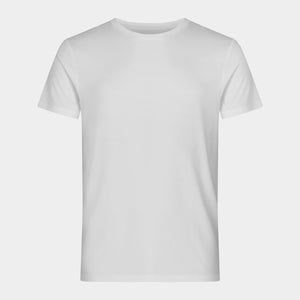 2 hvide bambus crew neck slim fit T-shirts    Resteröds