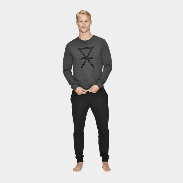Mörkgrå bambu sweatshirt med print JBS of Denmark