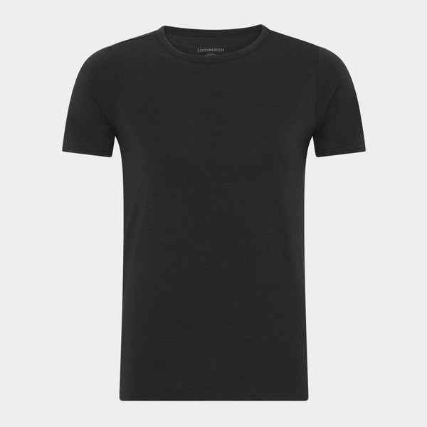 2-pack svarta slim fit T-shirts i bambu Lindbergh